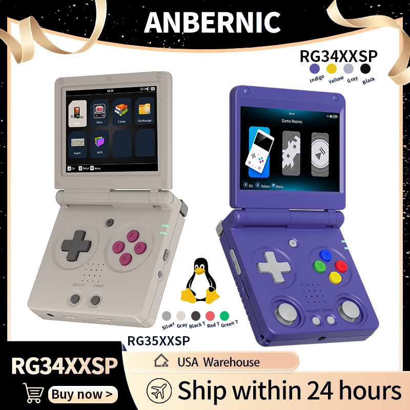 Gaming Console Chinese - Anbernic RG34XXSP RG35XXSP Flip Handheld Game