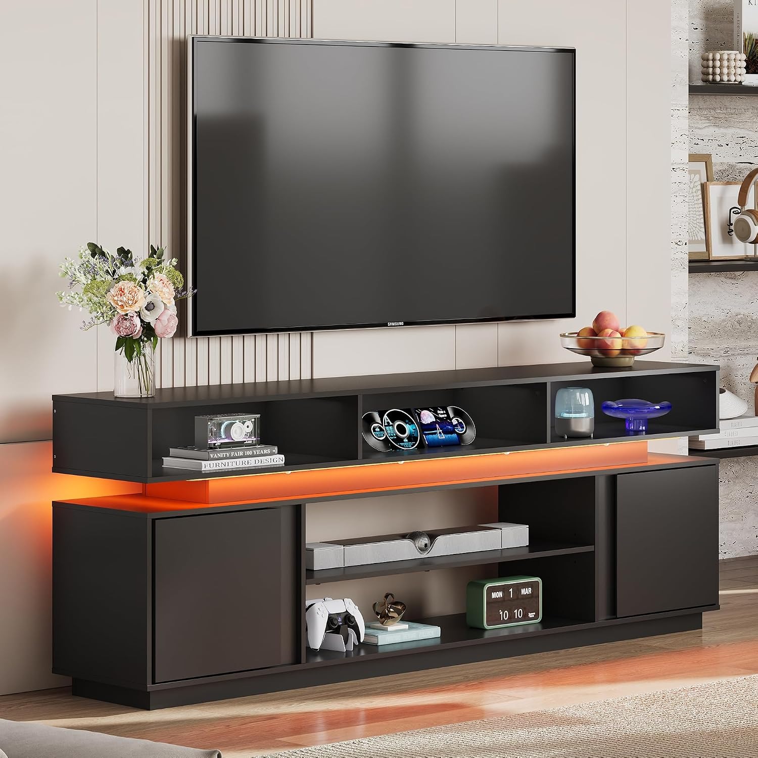 Modern TV Stand for 75 Inch TV - Gaming Console Entertainment Center ulasan dan harga
