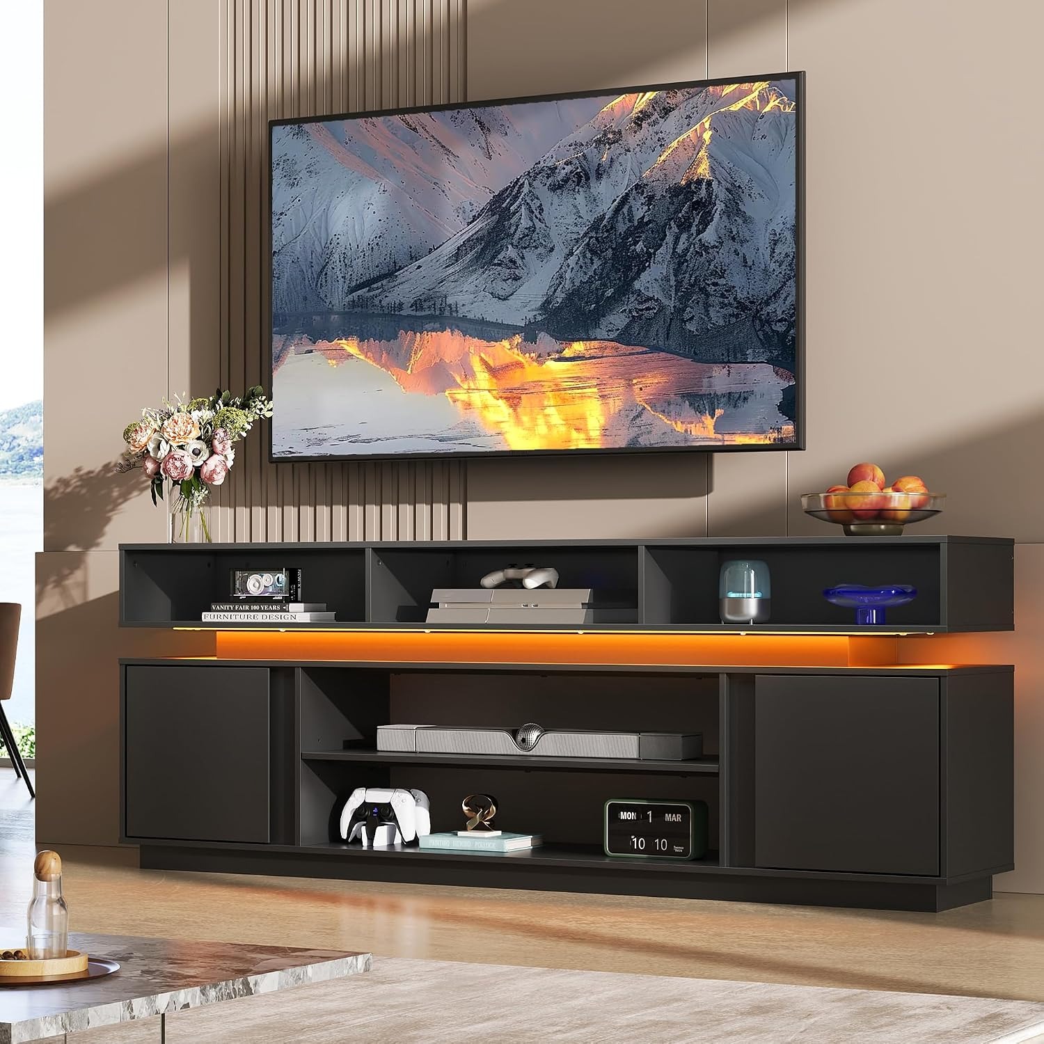 Modern TV Stand for 75 Inch TV - Gaming Console Entertainment Center ulasan dan harga