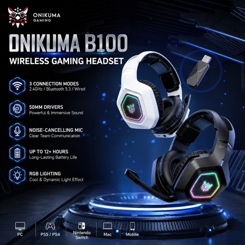 ONIKUMA B100 Wireless Gaming H - Gaming Console In Amazon ulasan dan harga