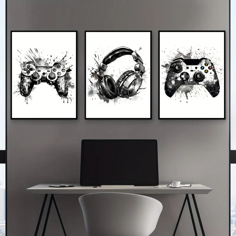 3pcs frameless Canvas Painting - Gaming Console Kit ulasan dan harga