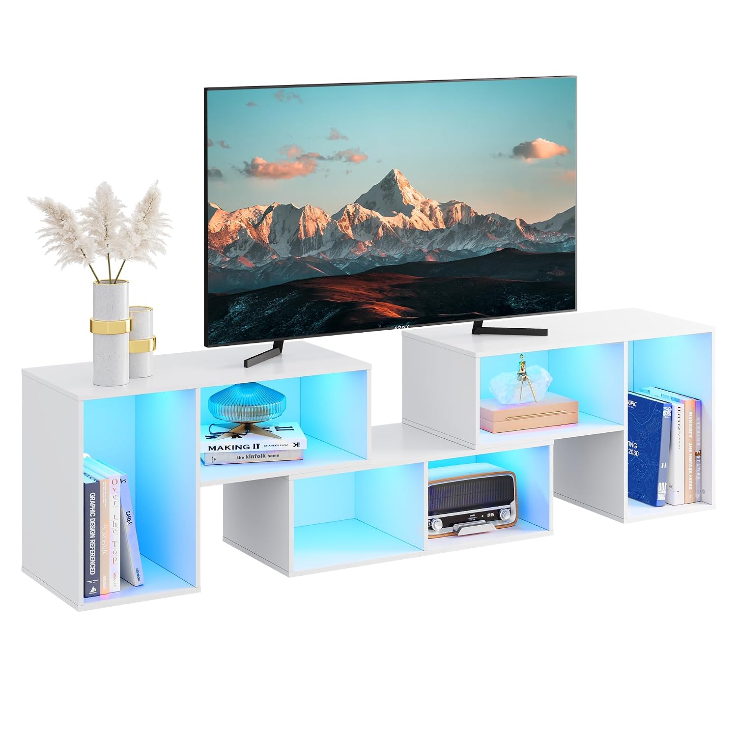 Deformable TV Stand with LED S - Gaming Console Entertainment Center ulasan dan harga