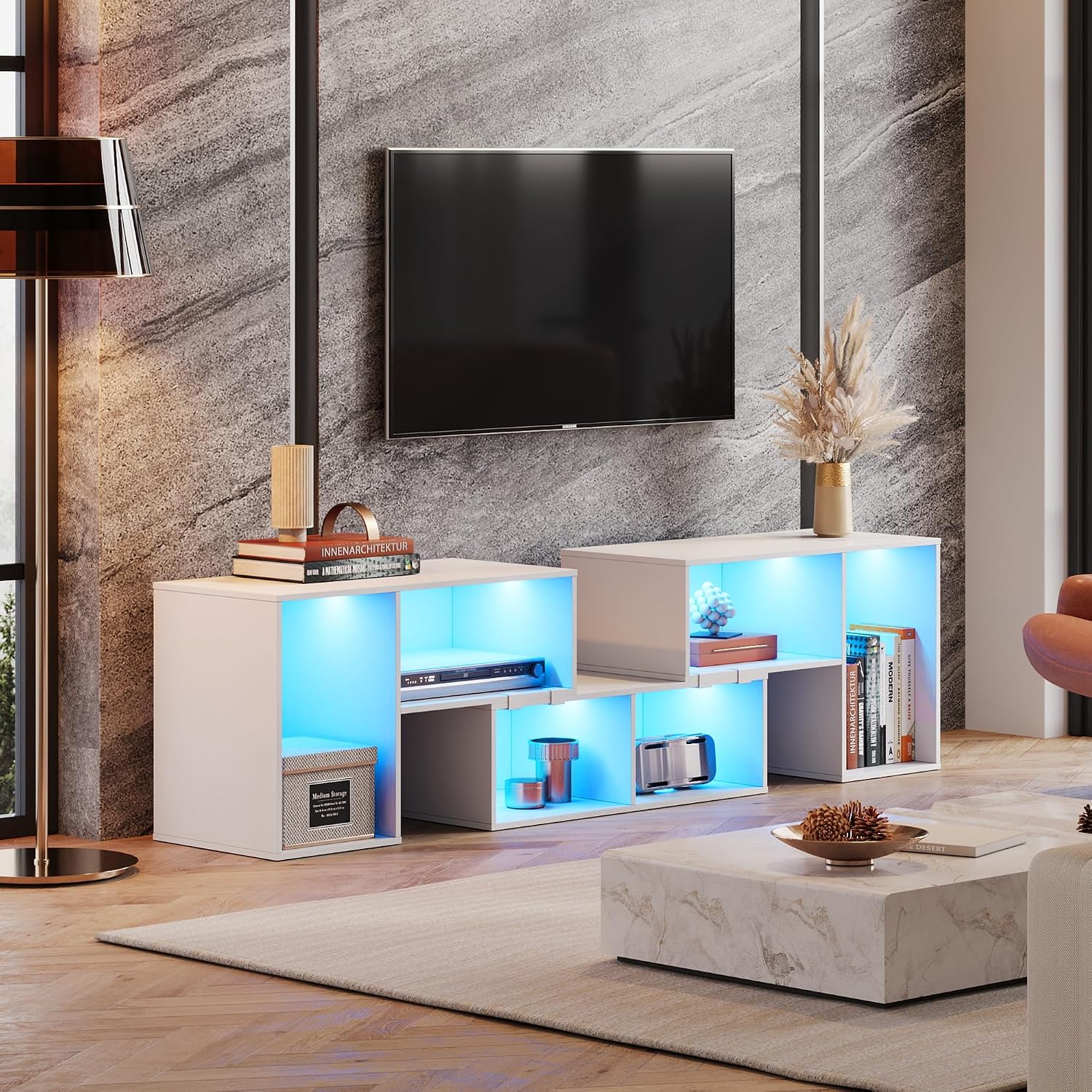 Deformable TV Stand with LED S - Gaming Console Entertainment Center ulasan dan harga