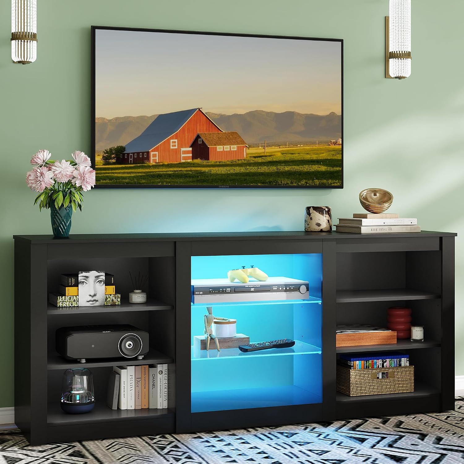 Modern TV Stand Entertainment  - Gaming Console Entertainment Center ulasan dan harga