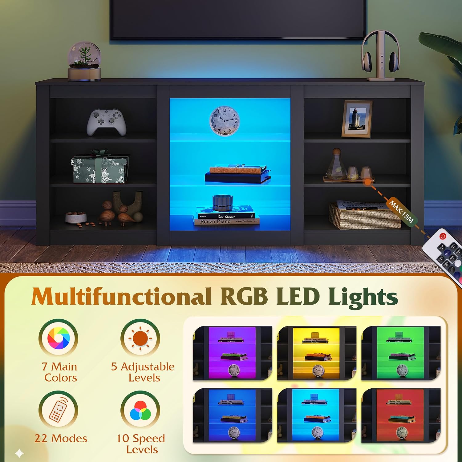 Modern TV Stand Entertainment  - Gaming Console Entertainment Center ulasan dan harga