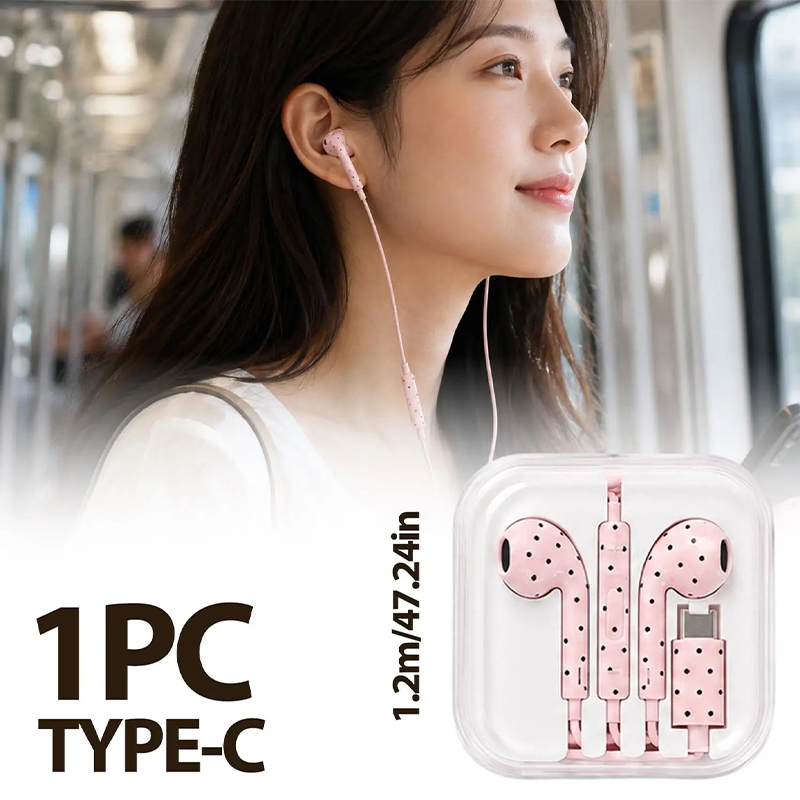 Cute Polka-dot Star Type C Ear - Headset Gaming Console ulasan dan harga