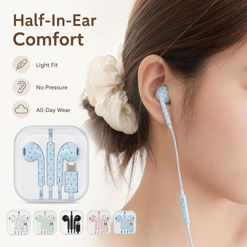 Cute Polka-dot Star Type C Ear - Headset Gaming Console ulasan dan harga