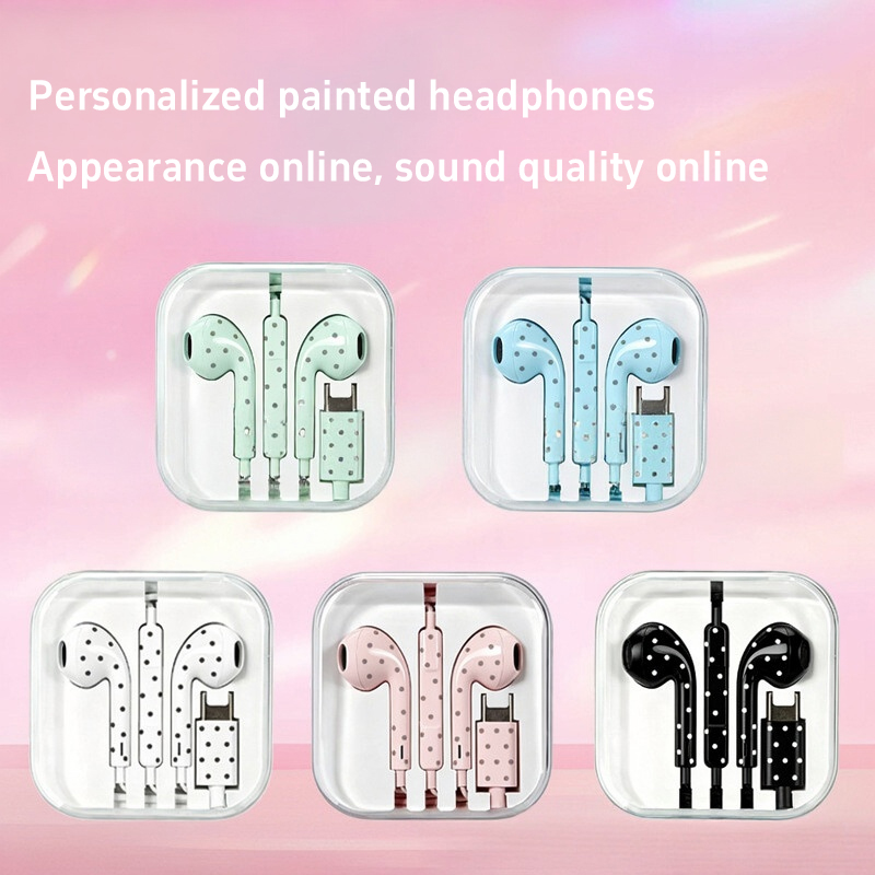 Cute Polka-dot Star Type C Ear - Headset Gaming Console ulasan dan harga