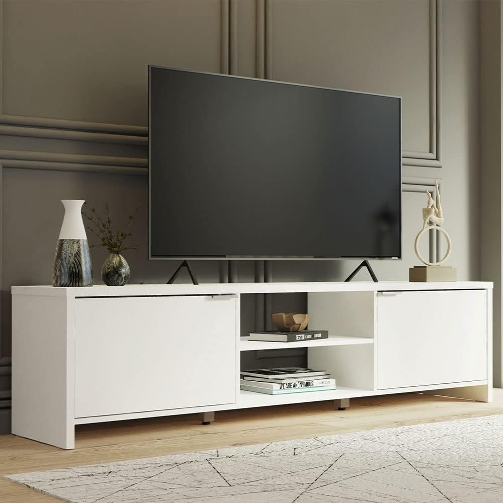 TV Stand Large Media Console w - Gaming Console Entertainment Center ulasan dan harga